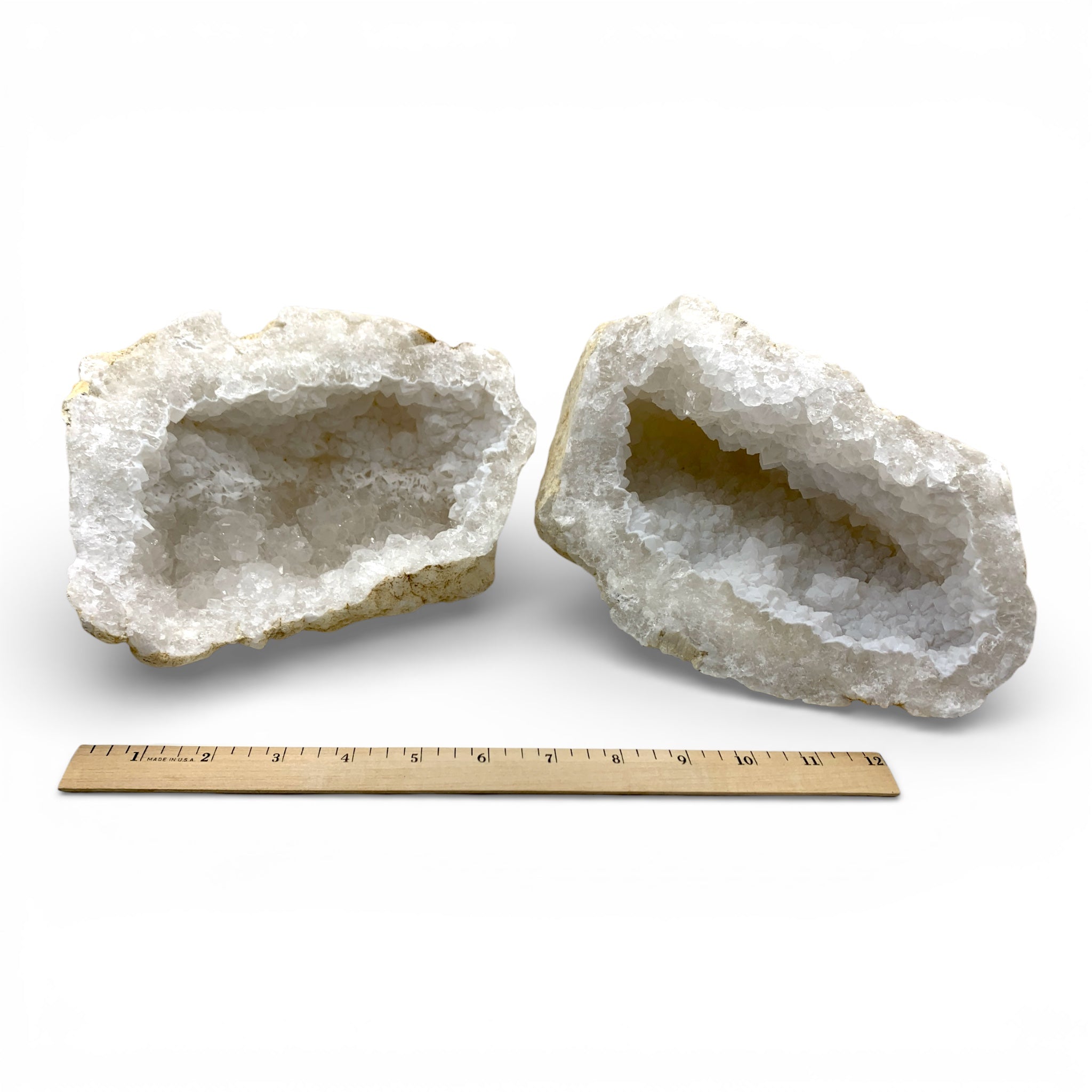 Clear Quartz Geode Pair $200